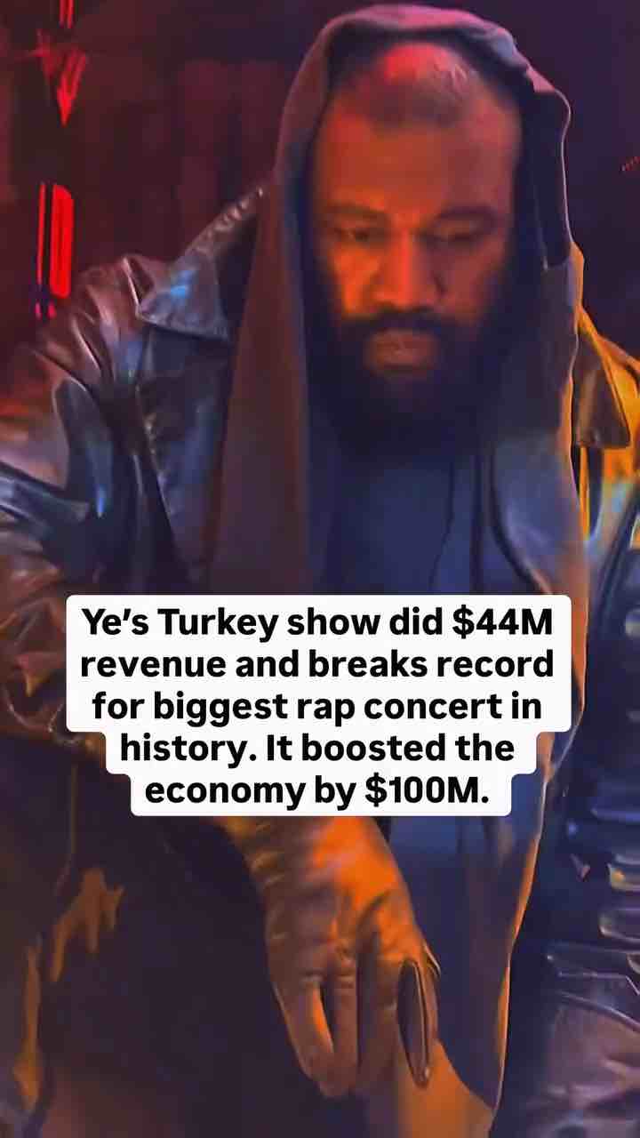 Kanye West performed the biggest concert ever, took place in Turkey. It brought a revenue of $44M.